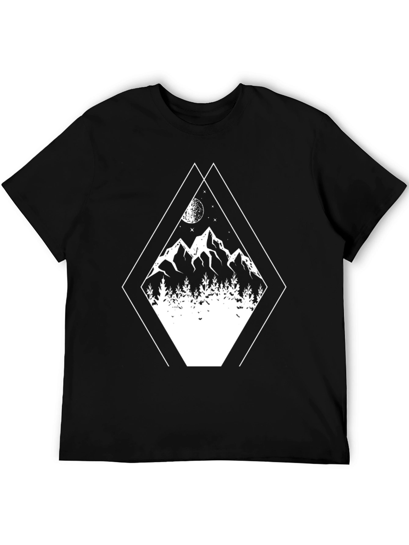 Camiseta Negra con Diseño de Montaña