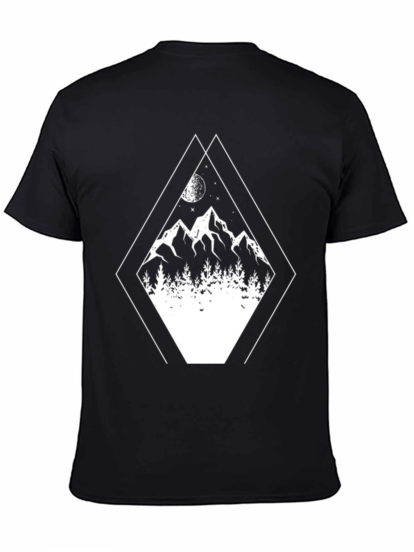 Camiseta Negra con Diseño de Montaña
