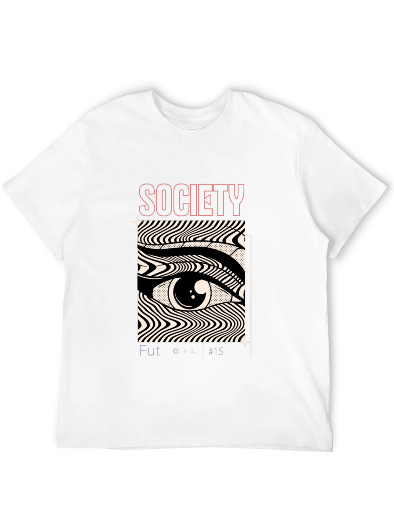 Camiseta Negra con Diseño Ojo Society Futurista