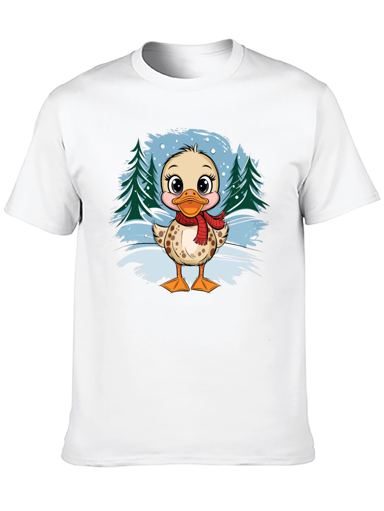 Camiseta Negra con Diseño de Pato Invernal