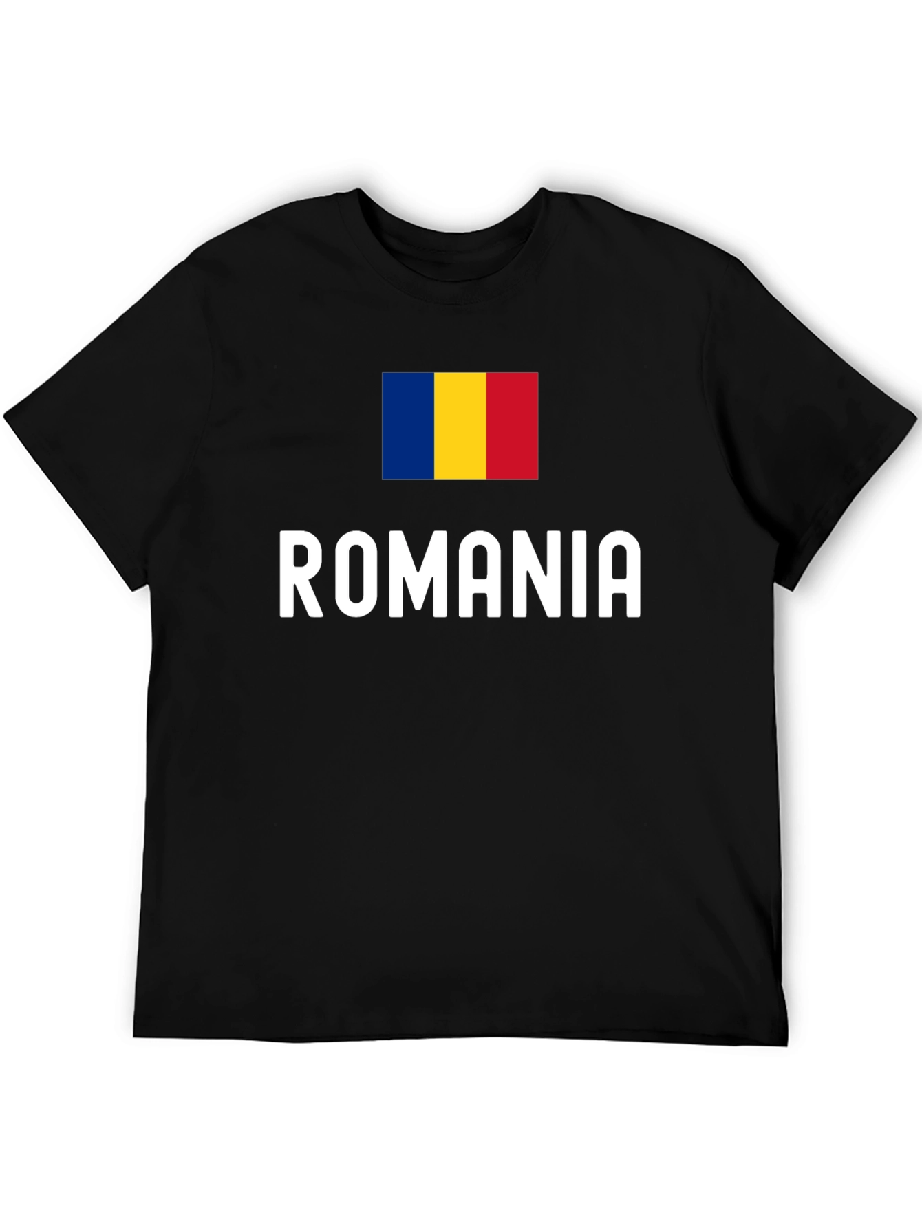 Camiseta Negra Bandera Rumania - Diseño Original