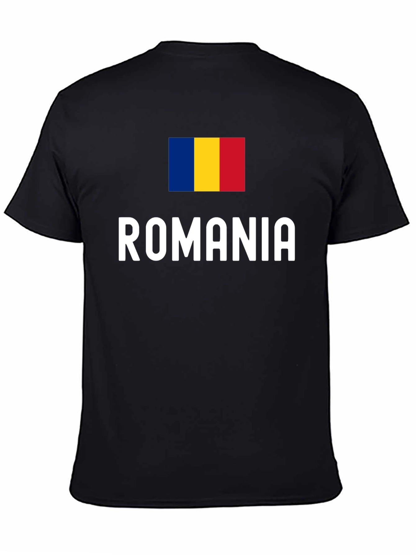 Camiseta Negra Bandera Rumania - Diseño Original