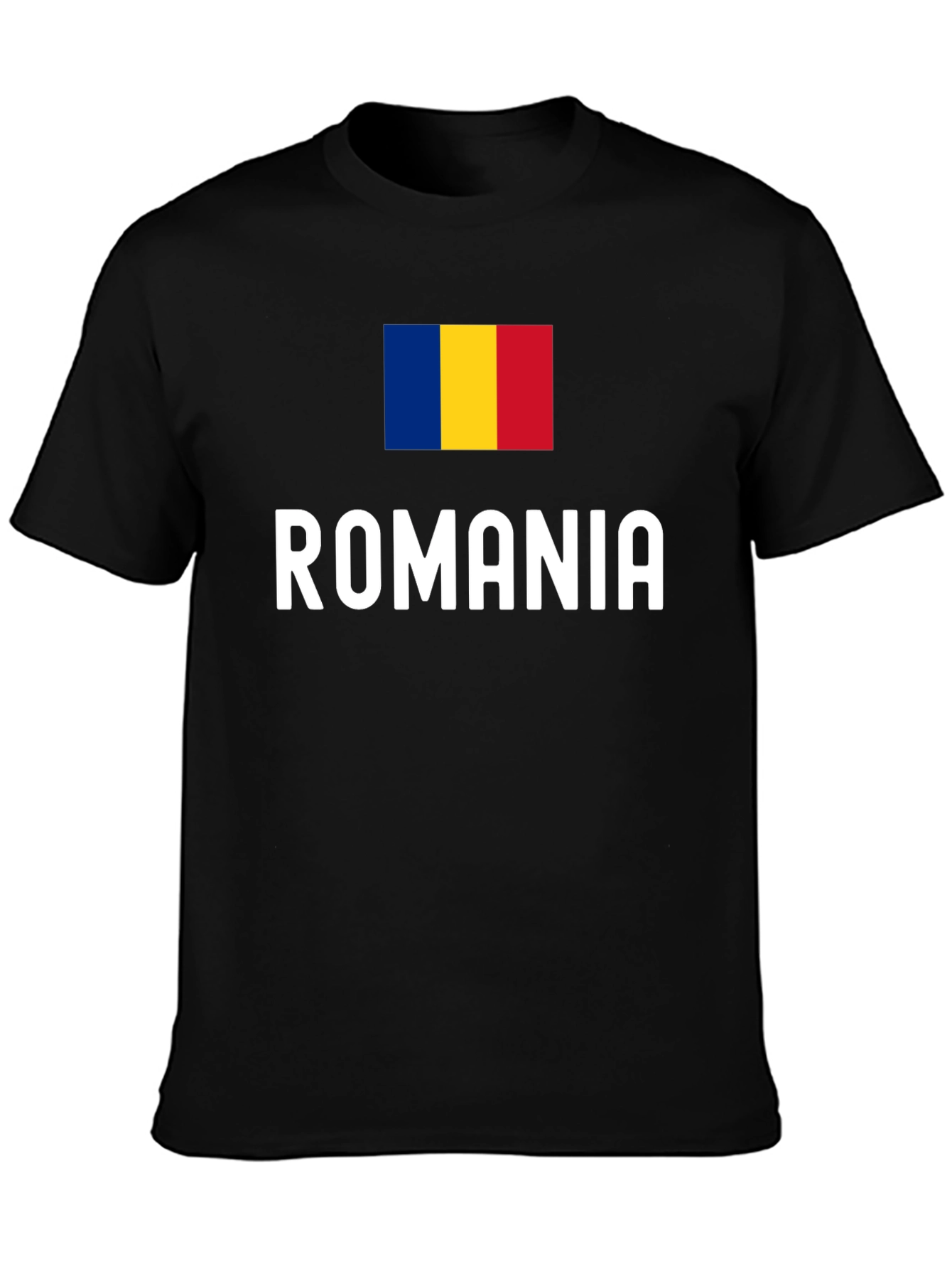 Camiseta Negra Bandera Rumania - Diseño Original