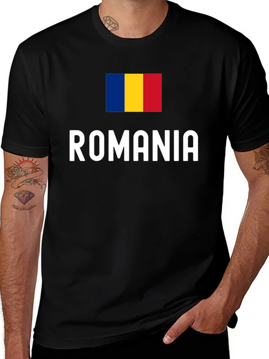 Camiseta Negra Bandera Rumania - Diseño Original