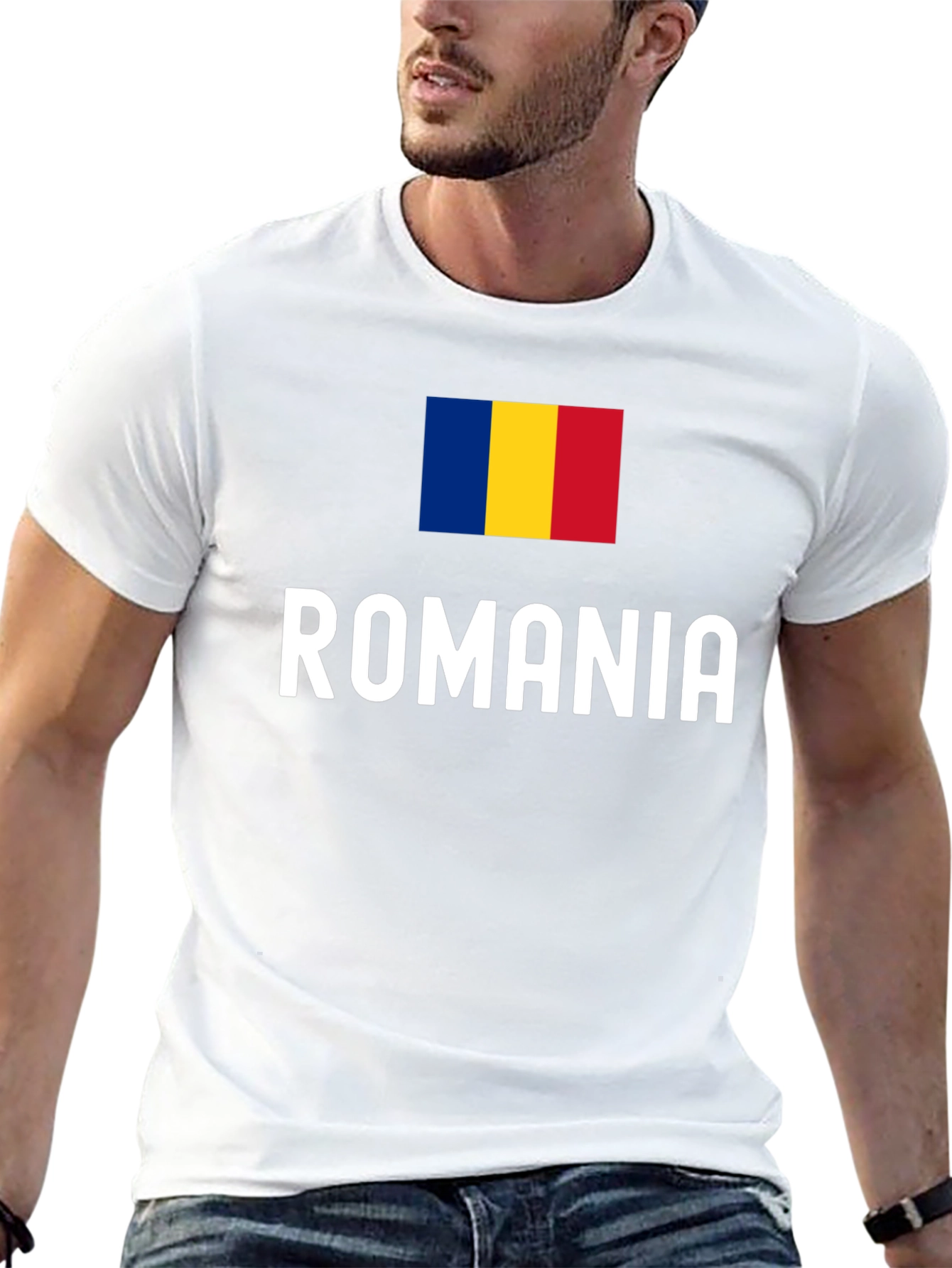 Camiseta Negra Bandera Rumania - Diseño Original