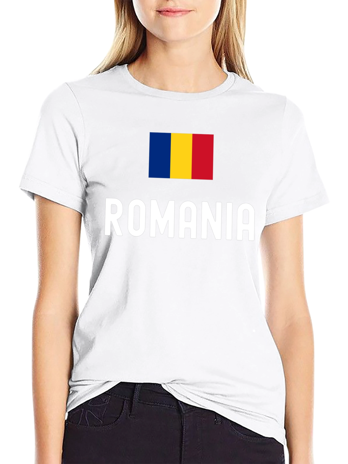 Camiseta Negra Bandera Rumania - Diseño Original