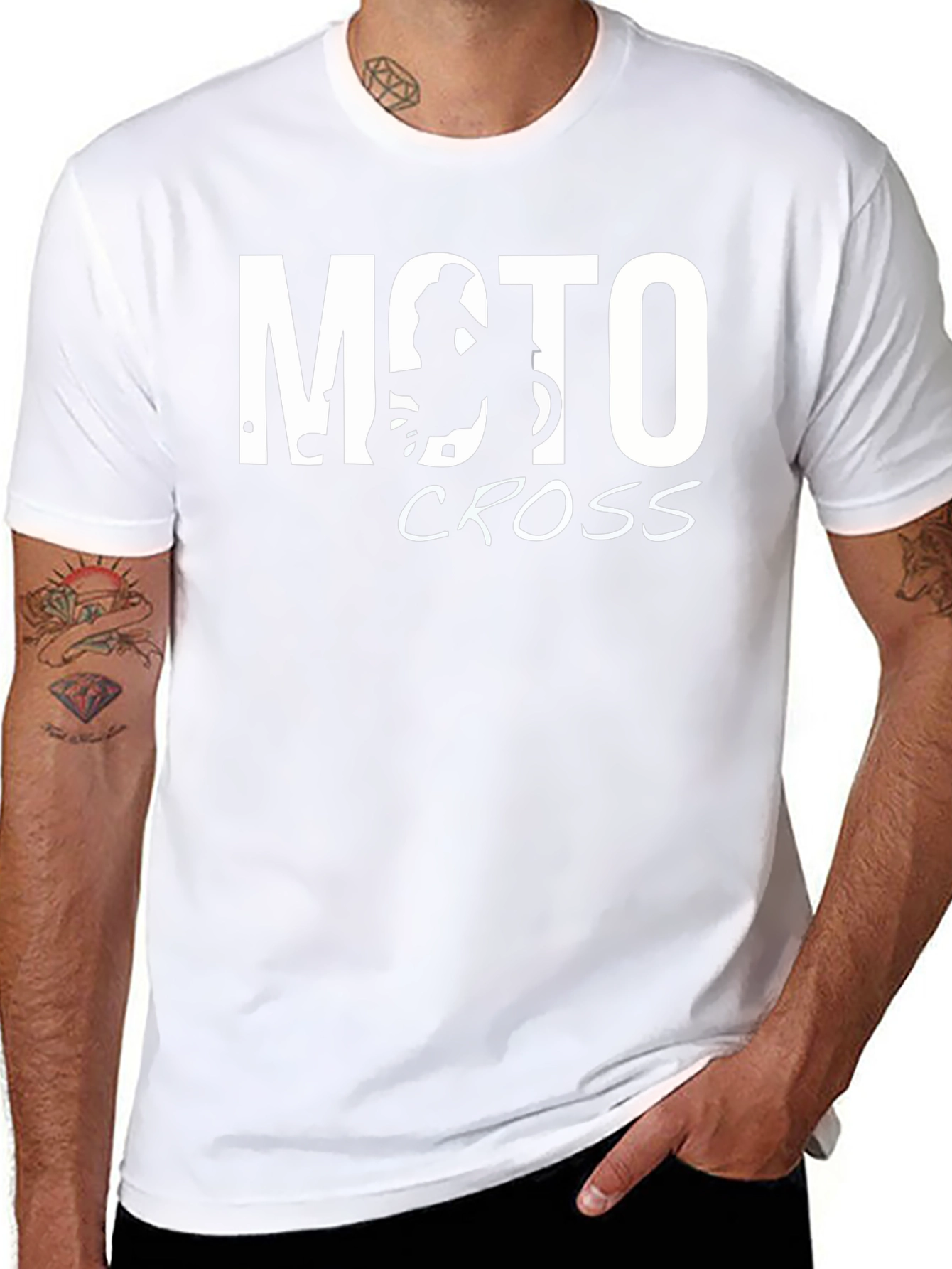 Camiseta Negra Moto Cross para Hombre