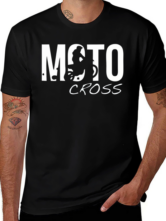 Camiseta Negra Moto Cross para Hombre