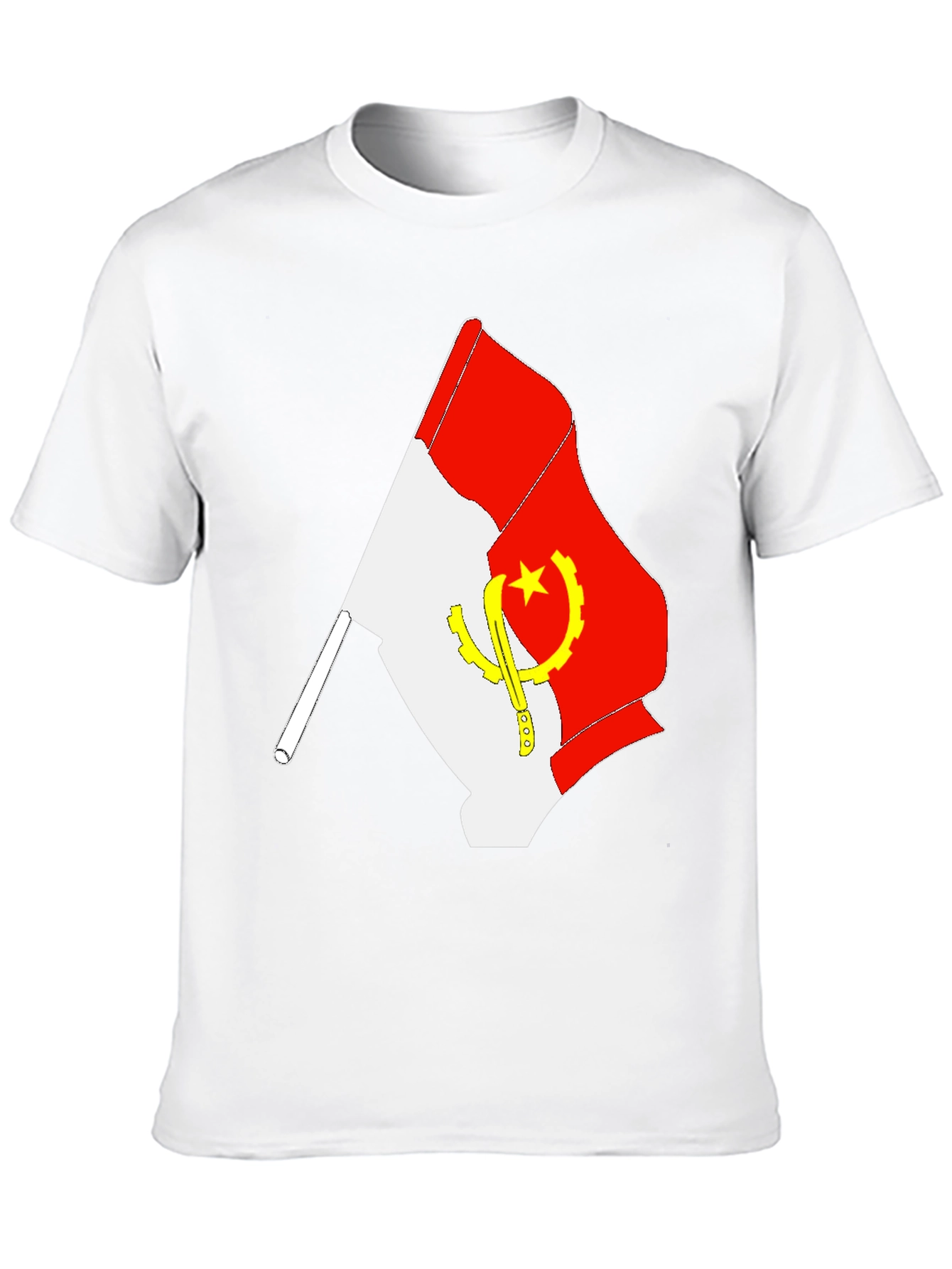 Camiseta Negra con Bandera de Angola