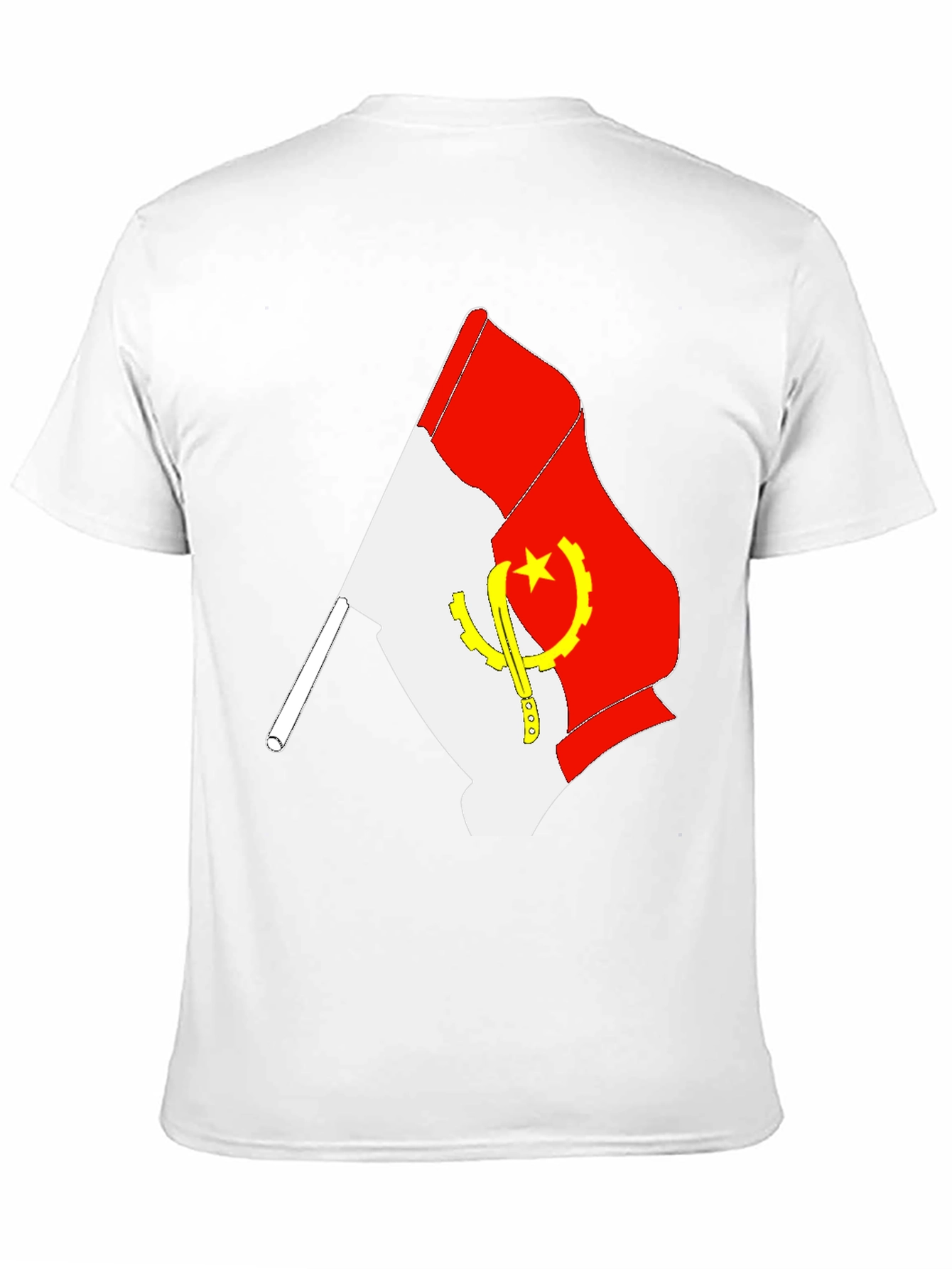 Camiseta Negra con Bandera de Angola
