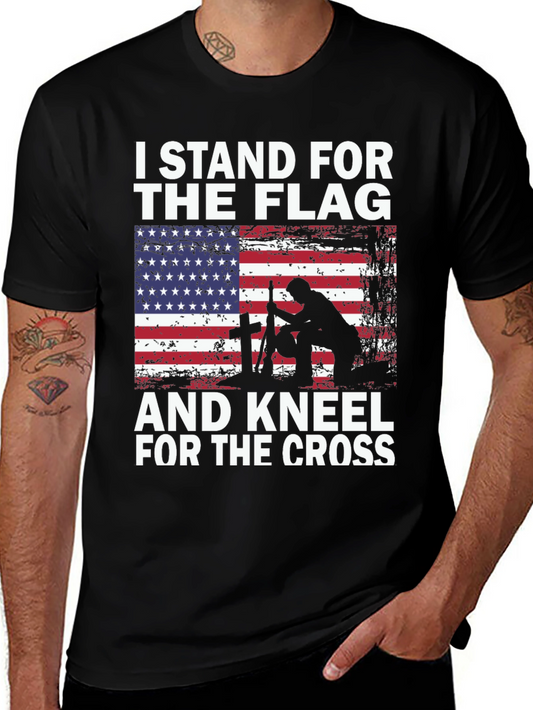 Camiseta Patriótica: Bandera y Cruz