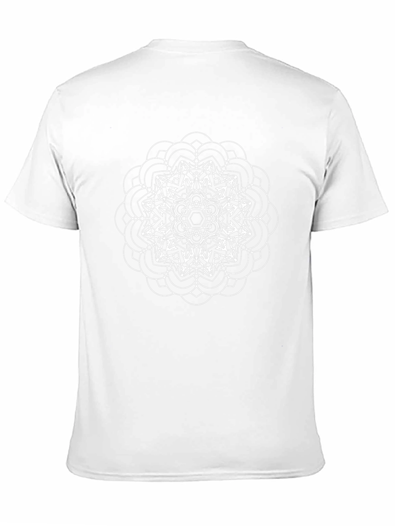 Camiseta Negra Mandala Blanca Hombre Casual