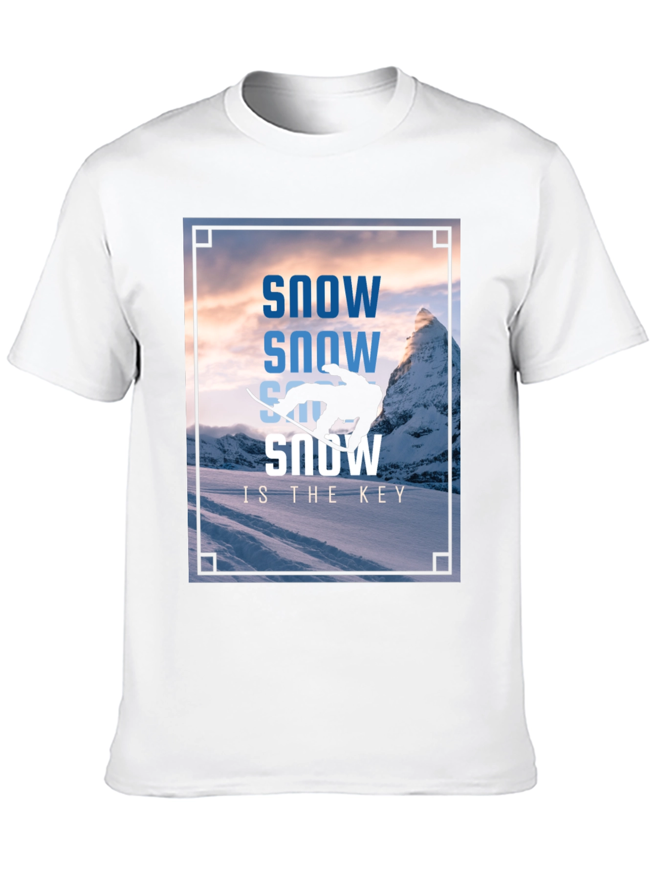 Camiseta Negra Estampada Snow Is The Key