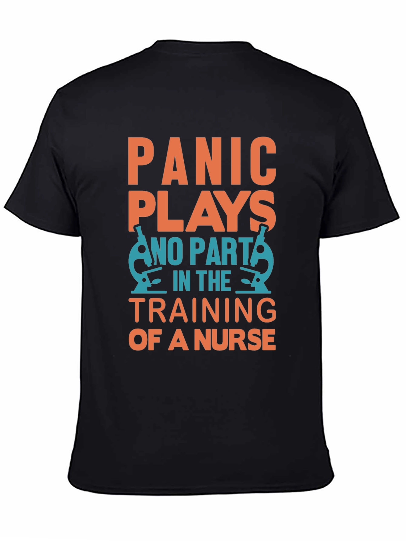 Camiseta Negra Panic Plays No Part in Nurse Training
