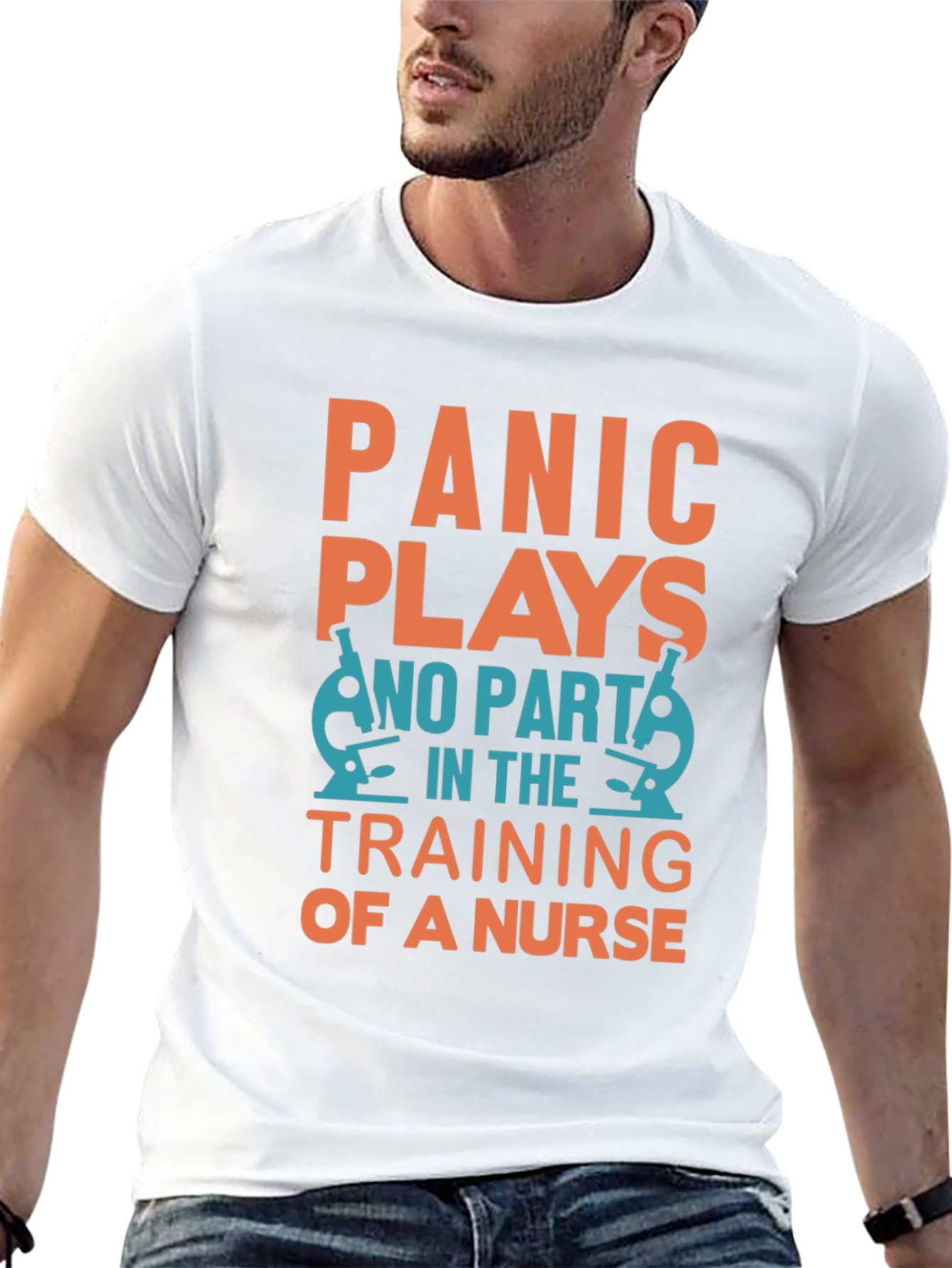 Camiseta Negra Panic Plays No Part in Nurse Training