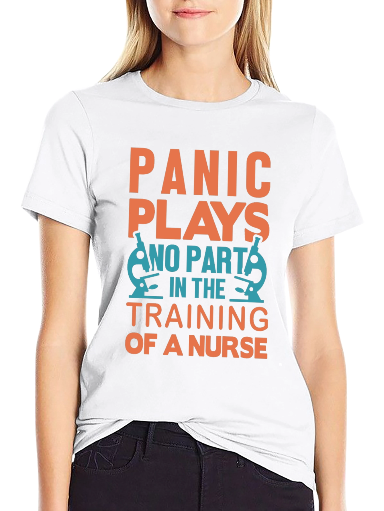 Camiseta Negra Panic Plays No Part in Nurse Training
