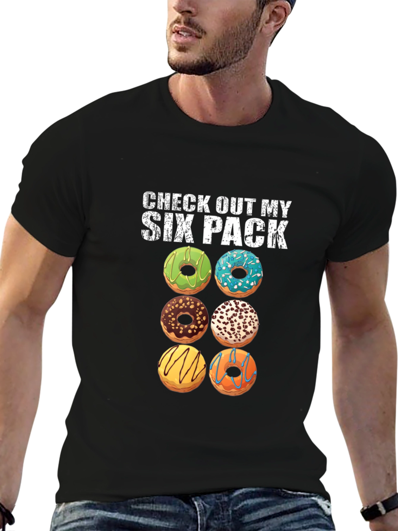 Camiseta Six Pack de Donas para Hombre