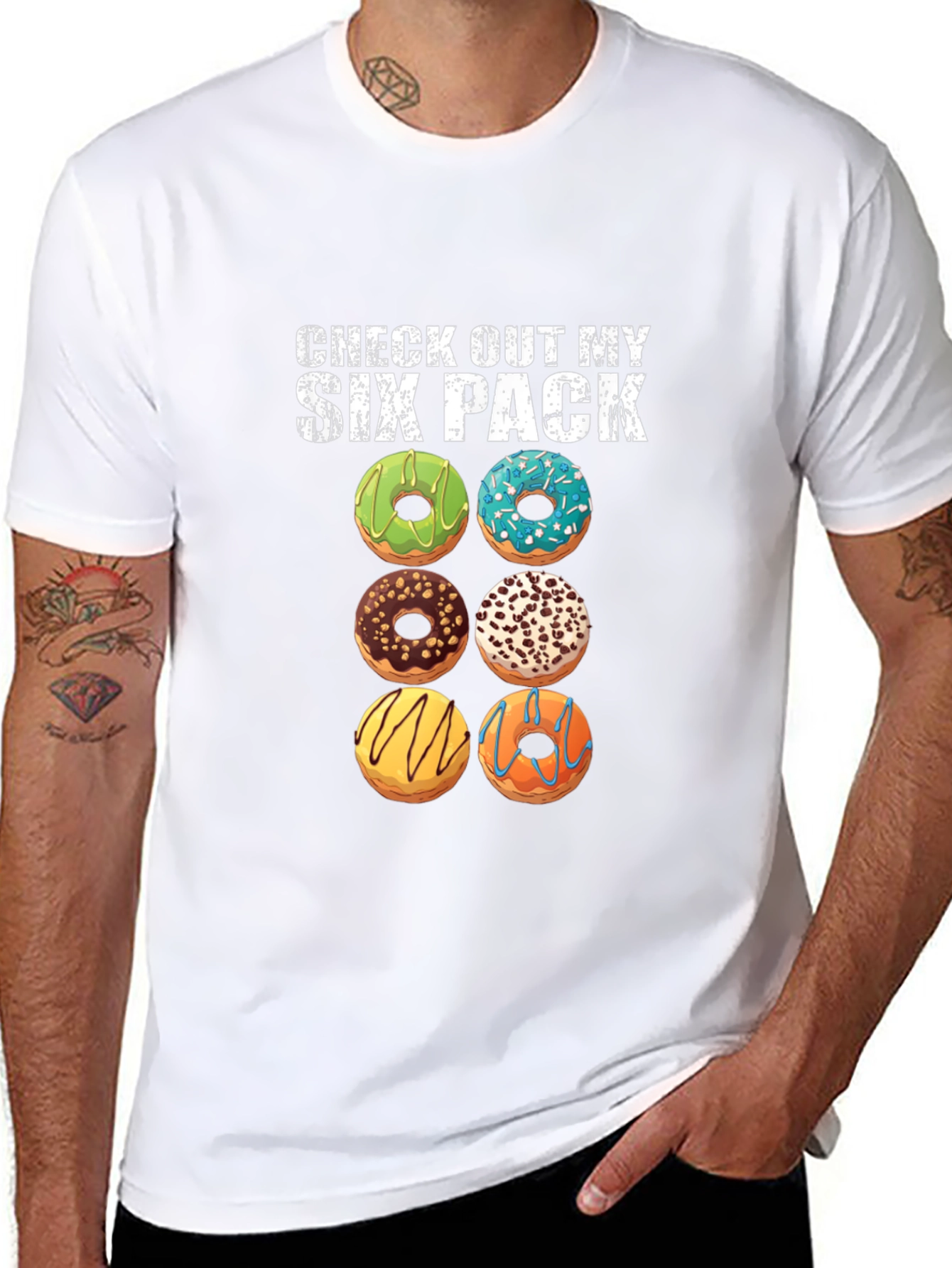Camiseta Six Pack de Donas para Hombre