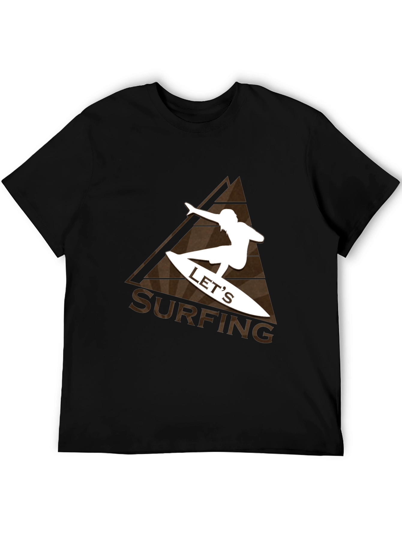 Camiseta Negra con Diseño de Surf para Hombre
