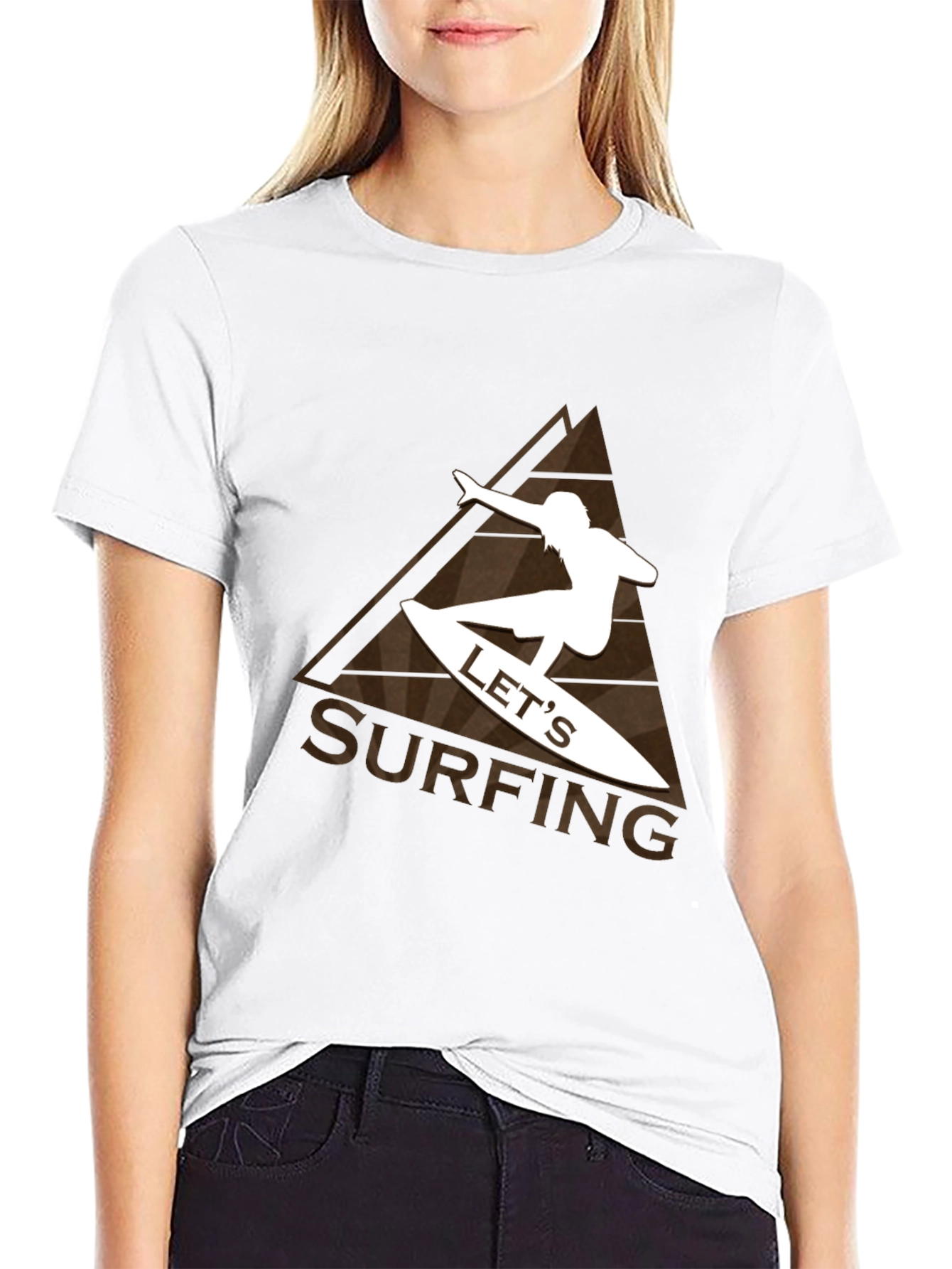 Camiseta Negra con Diseño de Surf para Hombre