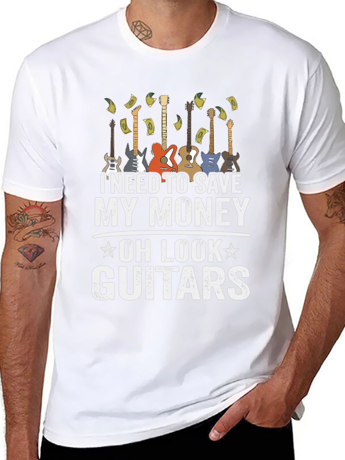 Camiseta Hombre Negra - Guitarras y Ahorro