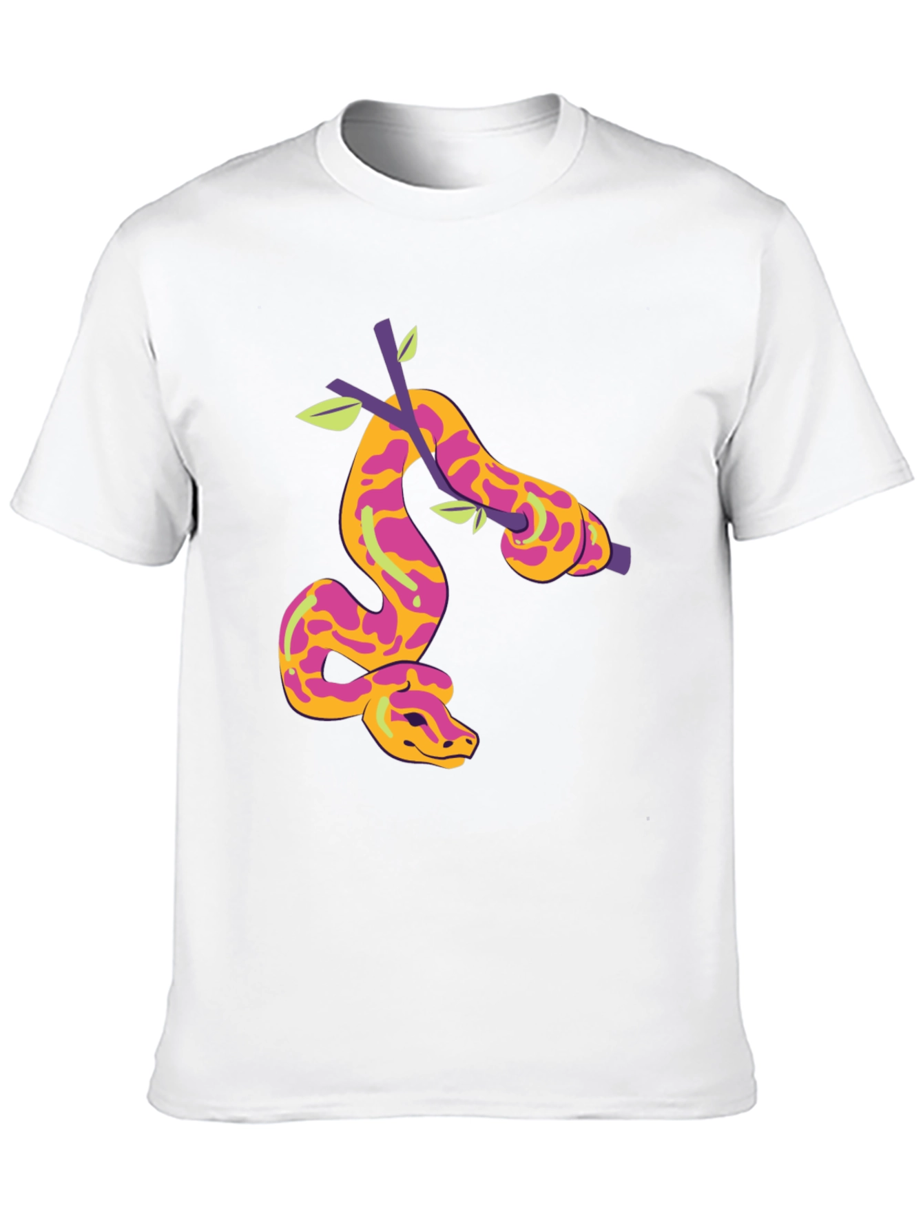 Camiseta Negra con Diseño de Serpiente en Rama