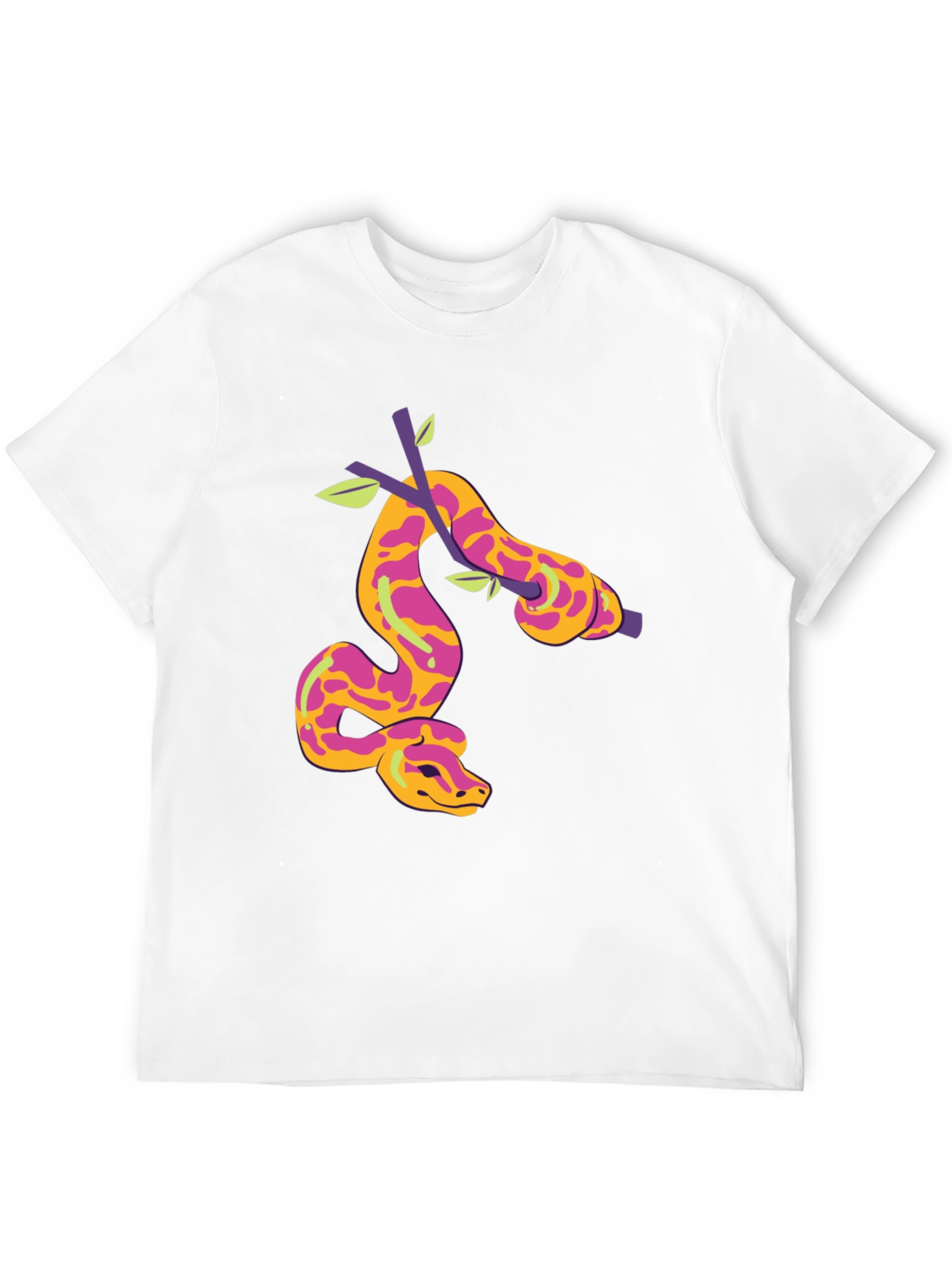 Camiseta Negra con Diseño de Serpiente en Rama