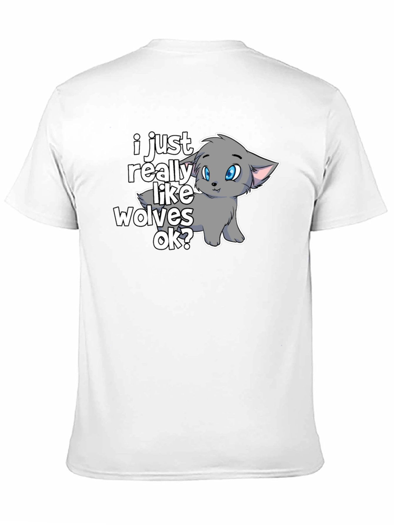 Camiseta Negra con Diseño de Lobo Anime