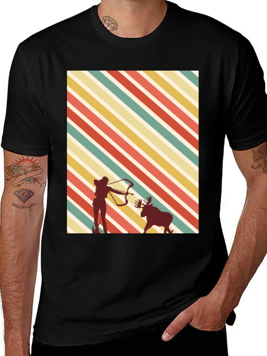 Camiseta Negra con Diseño de Caza Retro