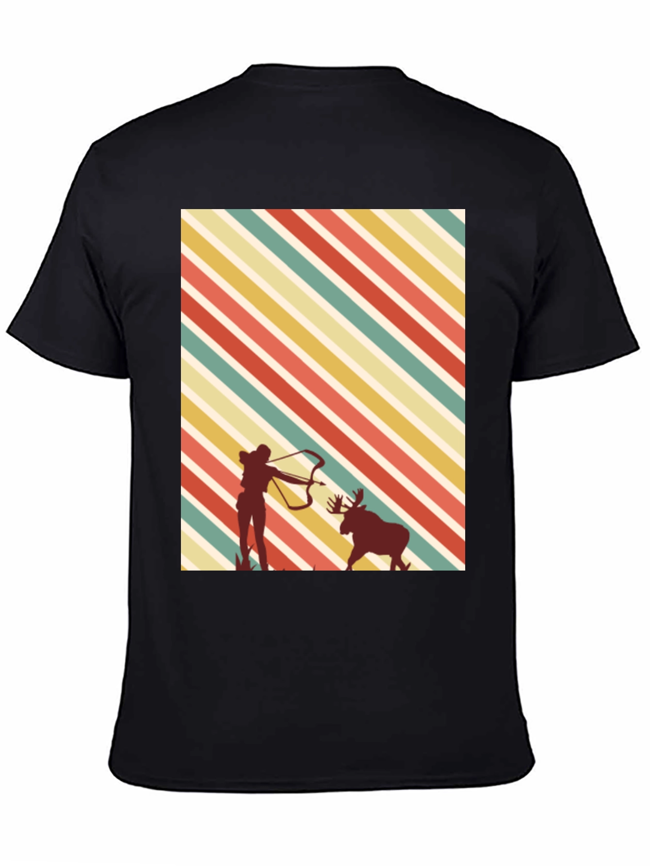 Camiseta Negra con Diseño de Caza Retro