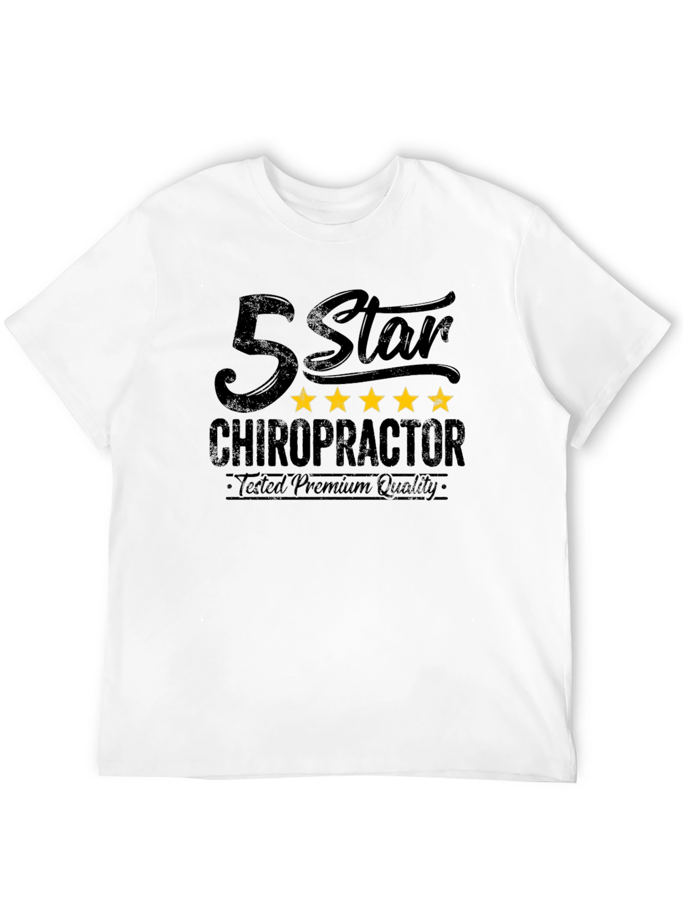 Camiseta Negra Quiropráctico 5 Estrellas