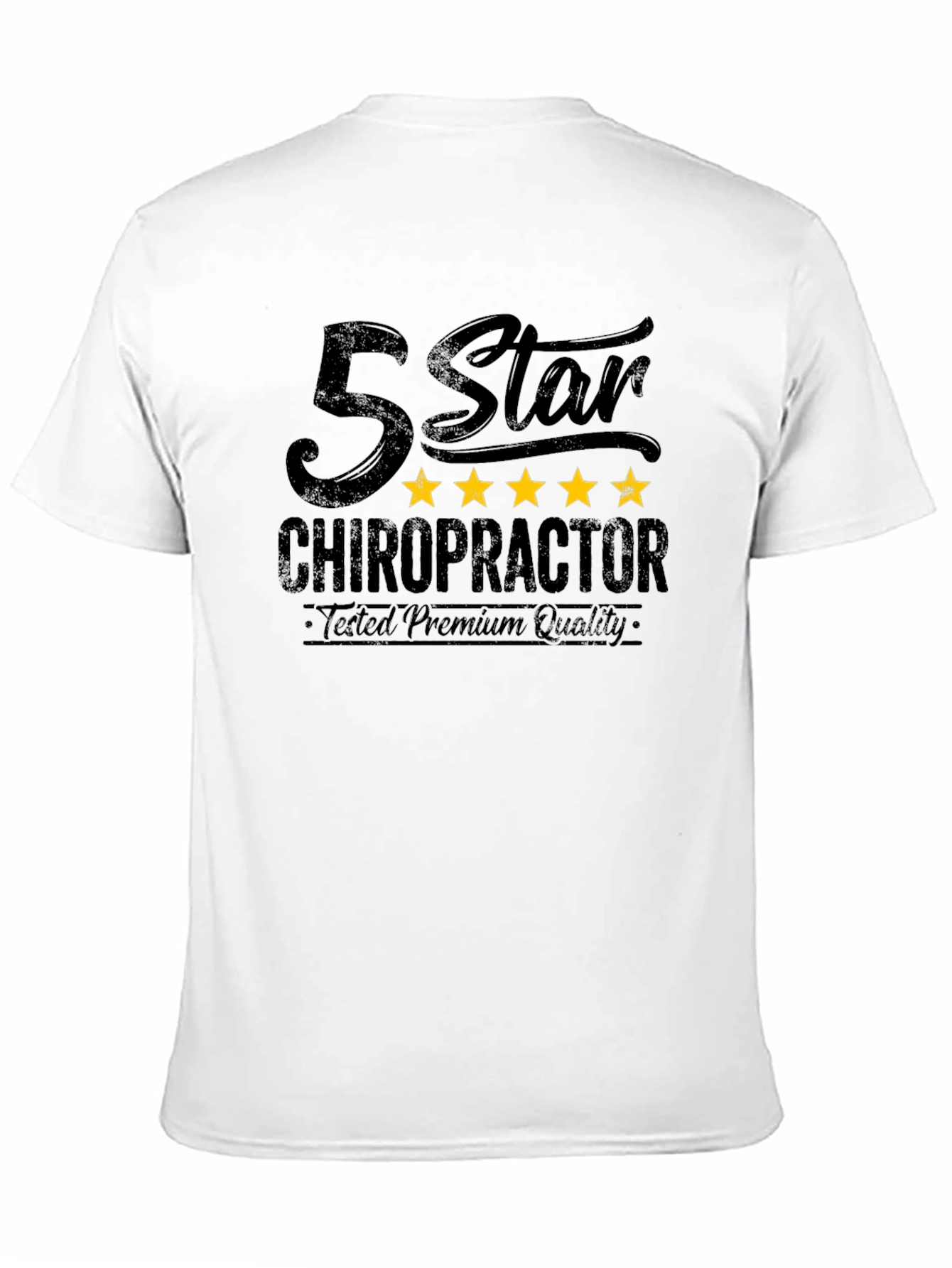 Camiseta Negra Quiropráctico 5 Estrellas
