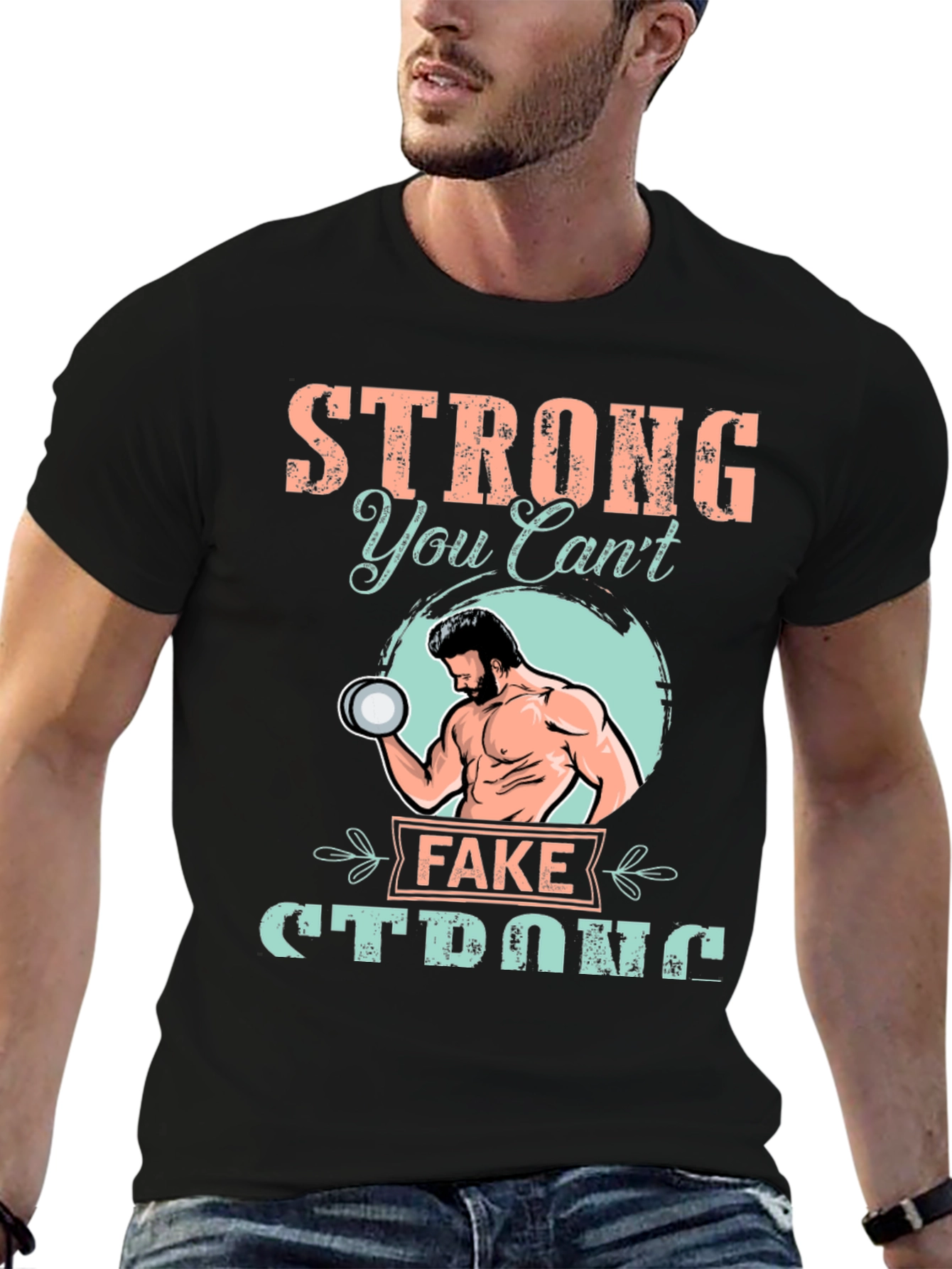 Camiseta Negra: Fuerte - No Puedes Fingirlo