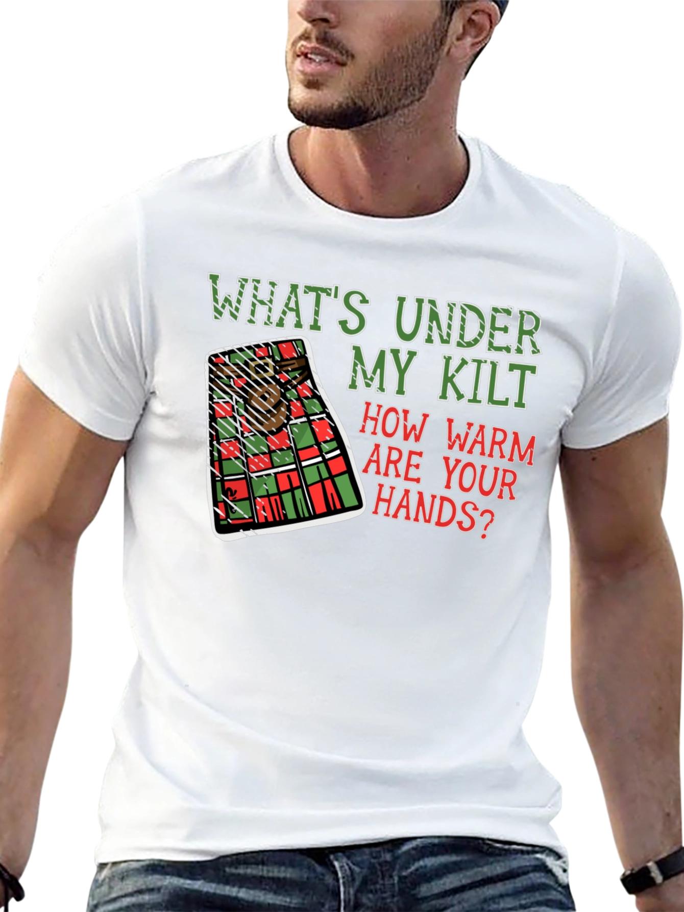 Camiseta Negra con Diseño Escocés Divertido