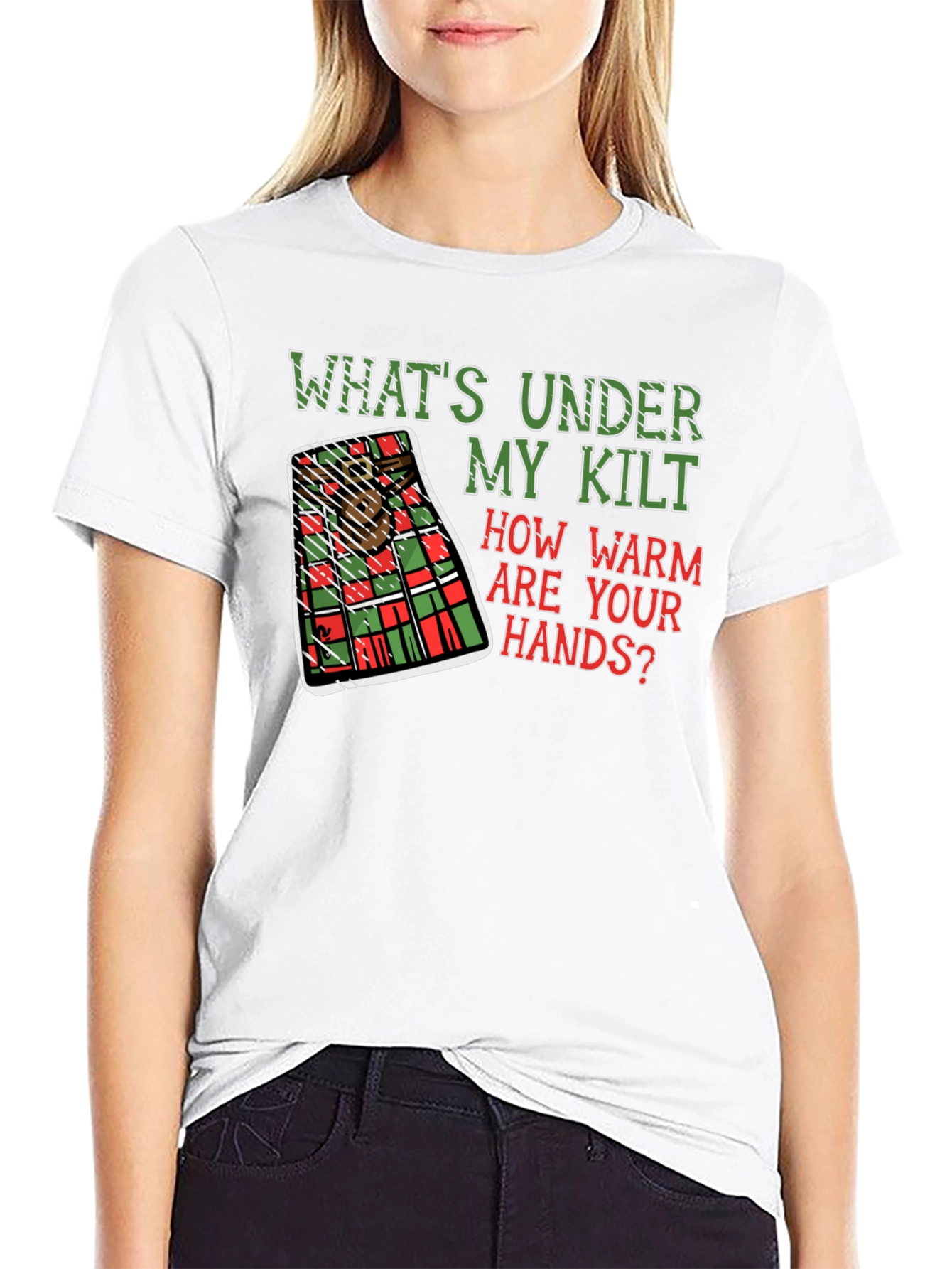 Camiseta Negra con Diseño Escocés Divertido