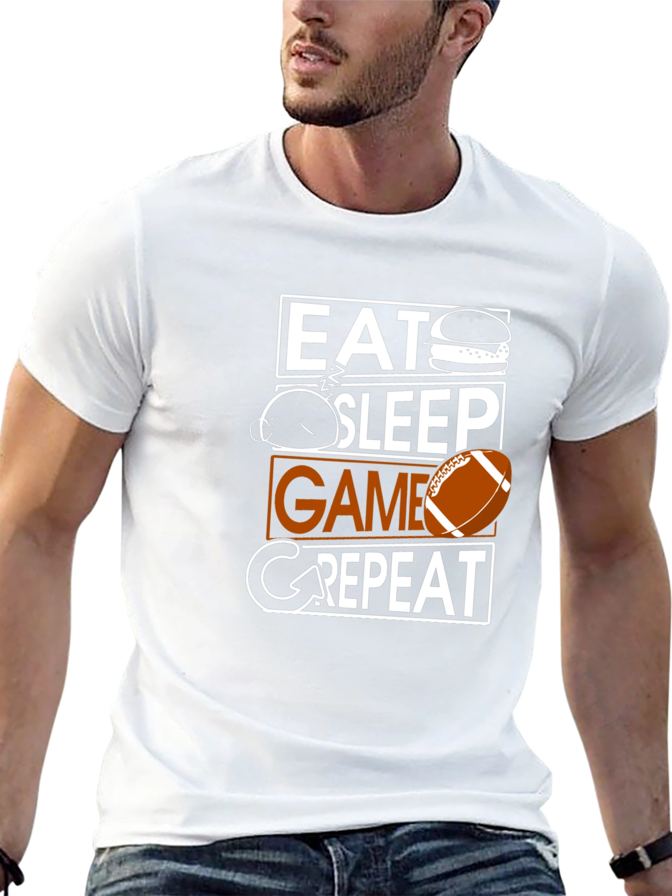 Camiseta Hombre Negra Eat Sleep Game Repeat