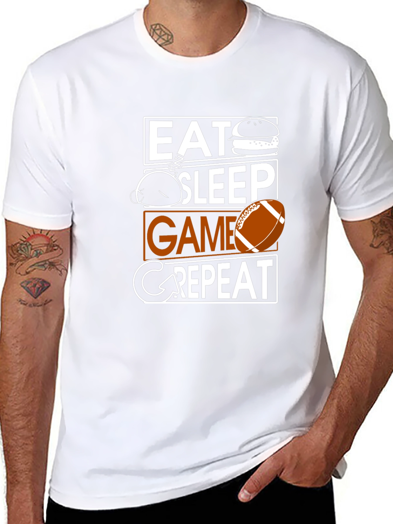 Camiseta Hombre Negra Eat Sleep Game Repeat