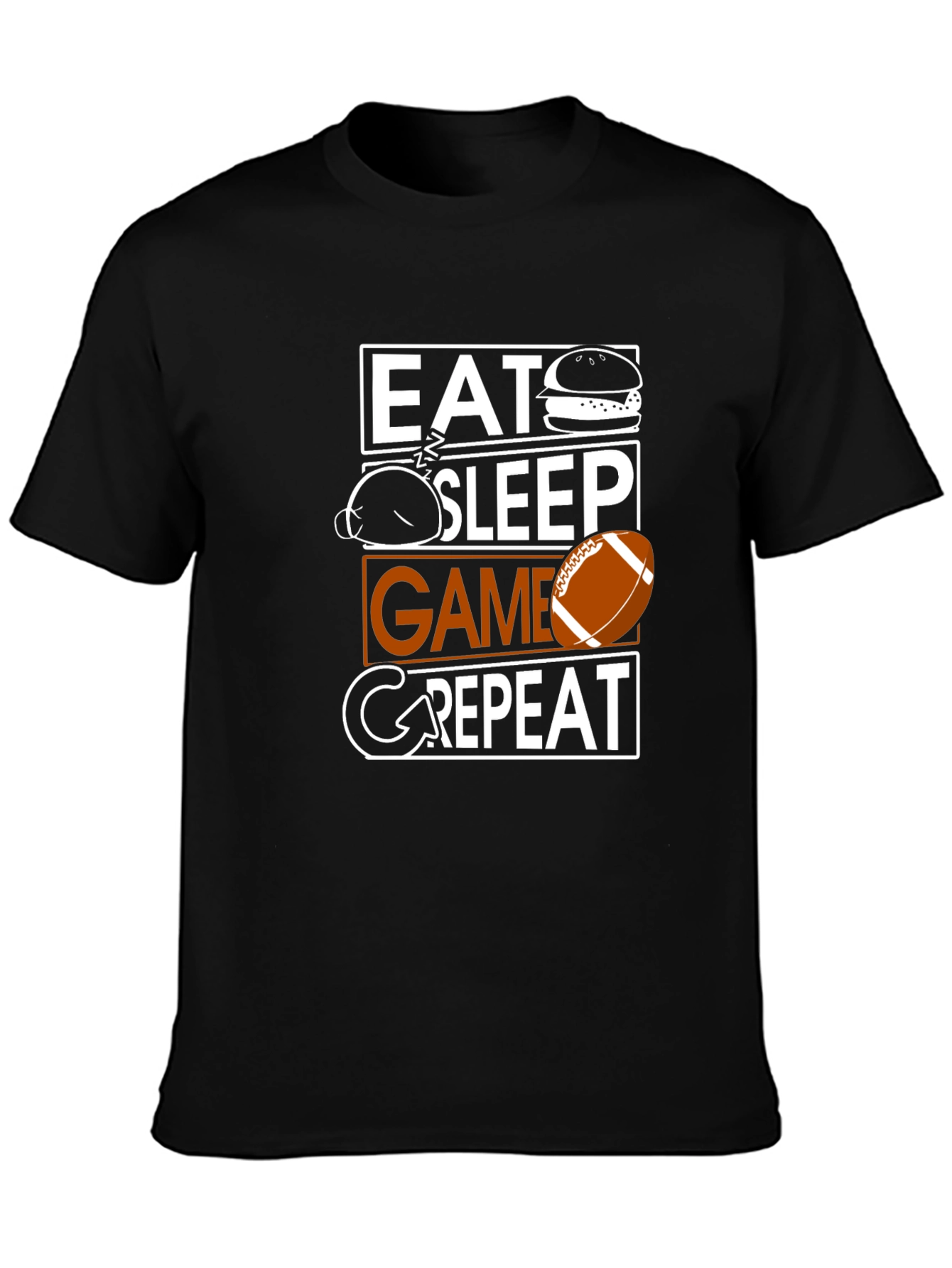 Camiseta Hombre Negra Eat Sleep Game Repeat