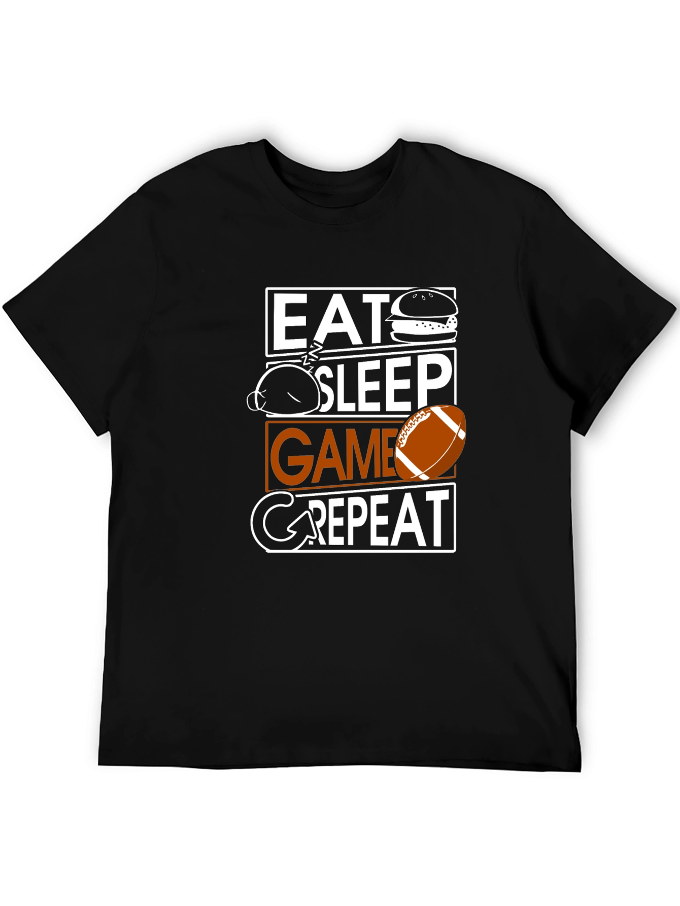 Camiseta Hombre Negra Eat Sleep Game Repeat