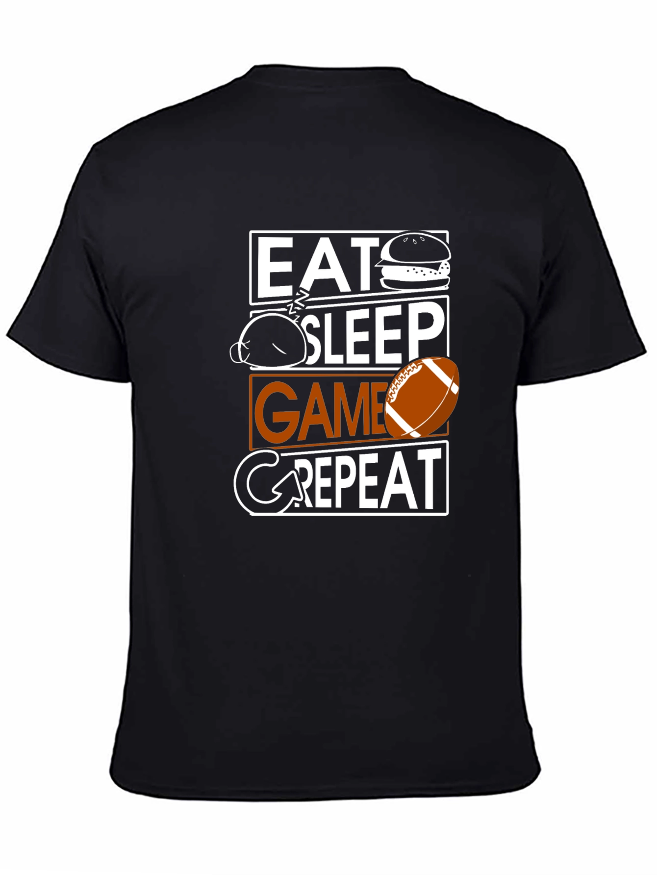 Camiseta Hombre Negra Eat Sleep Game Repeat
