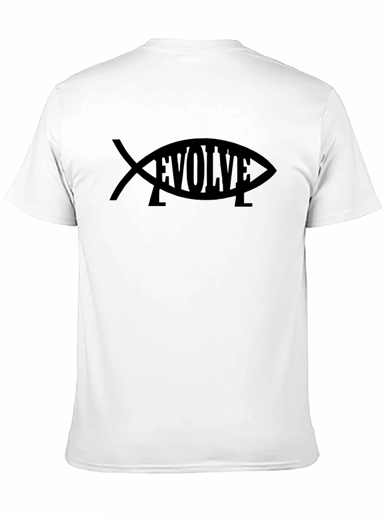 Camiseta Negra Evolve con Diseño de Pez