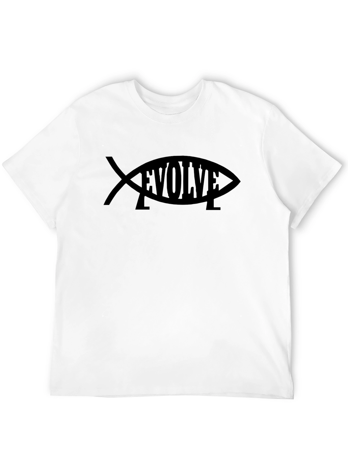 Camiseta Negra Evolve con Diseño de Pez
