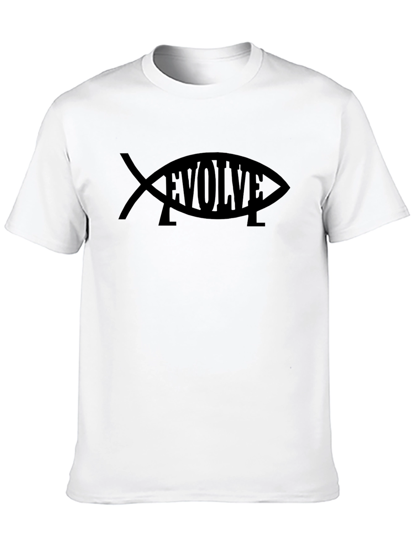 Camiseta Negra Evolve con Diseño de Pez