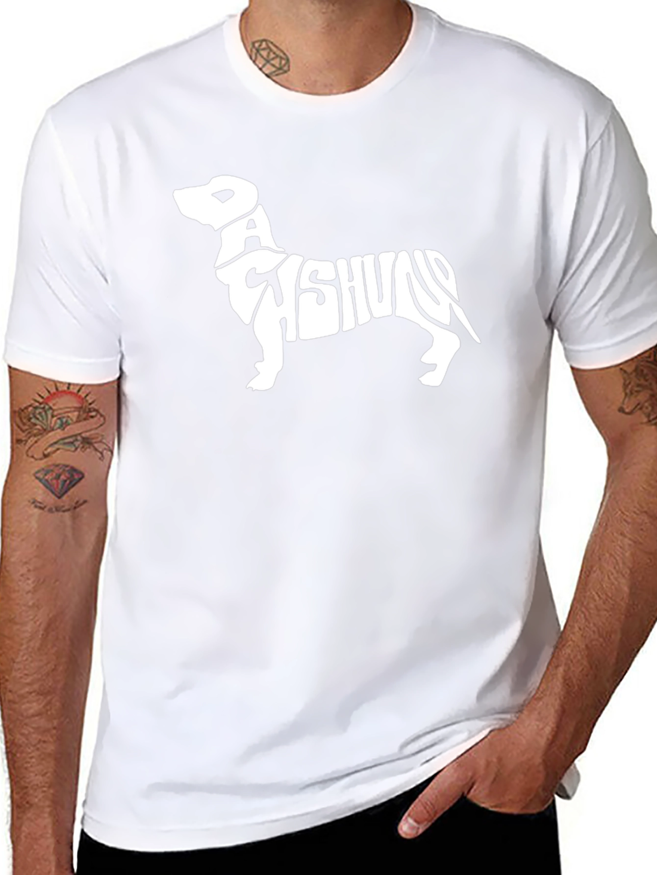 Camiseta Negra Dachshund - Diseño Único