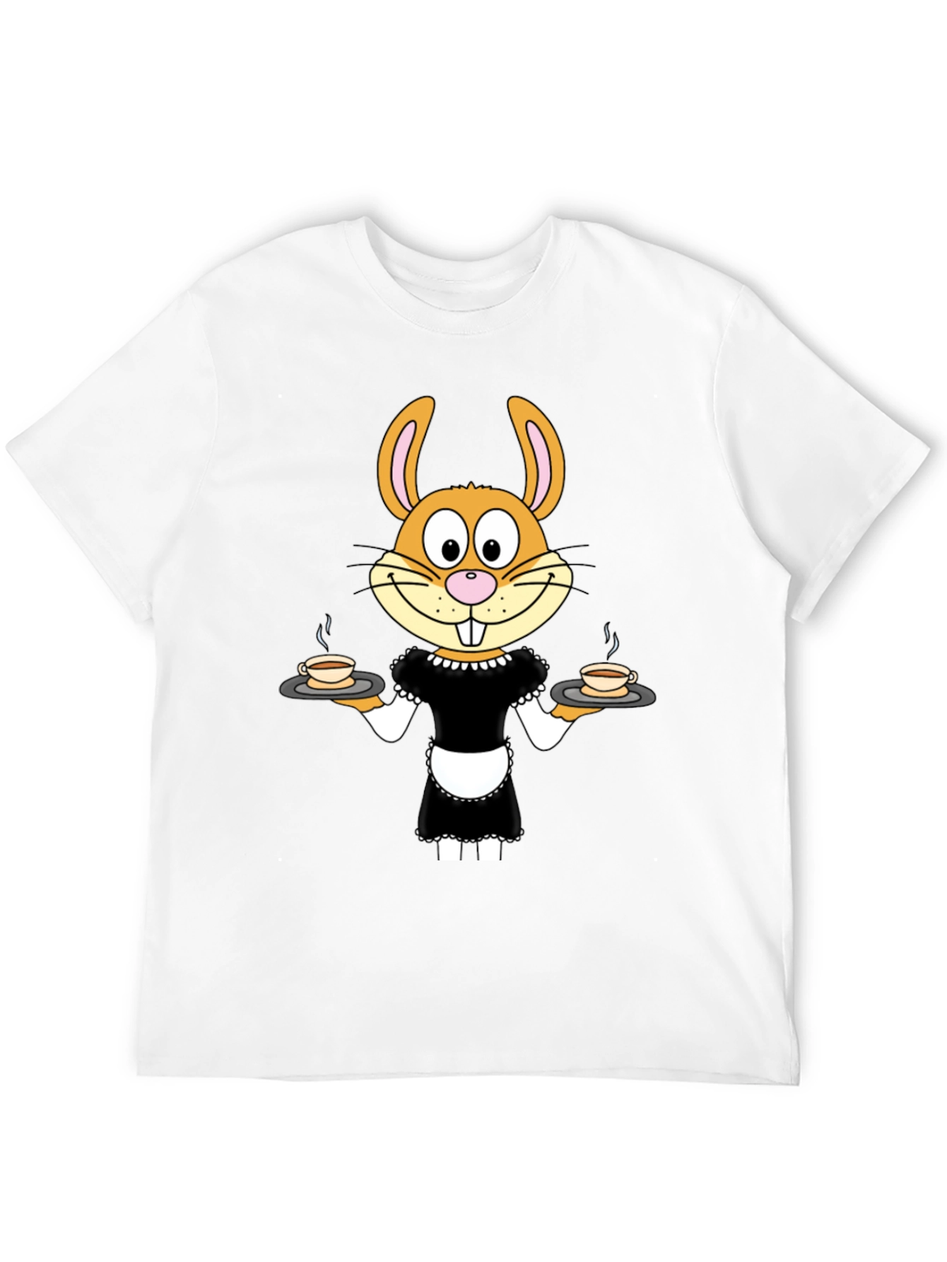 Camiseta Negra con Conejo Camarera