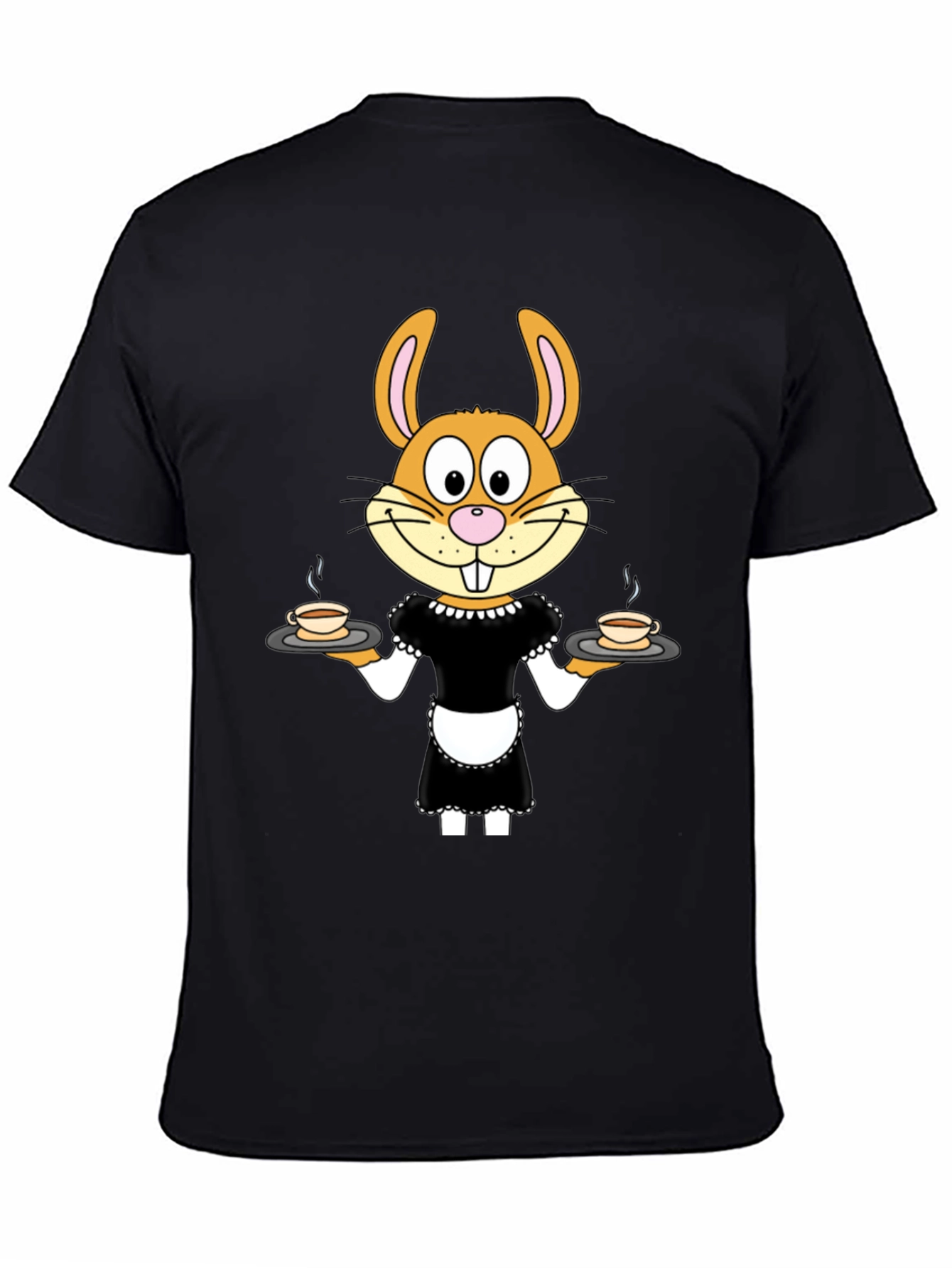 Camiseta Negra con Conejo Camarera