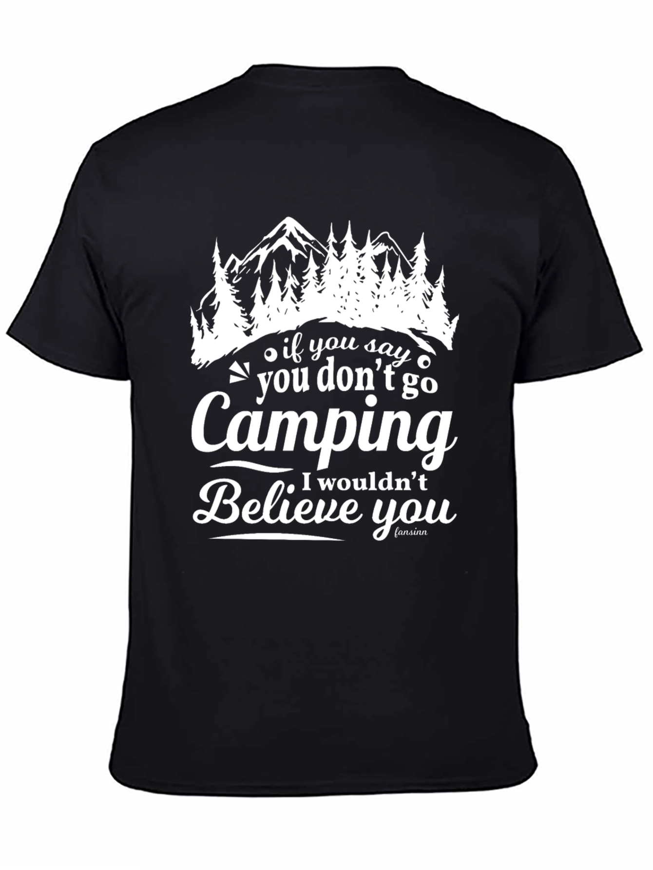 Camiseta Negra con Diseño de Camping para Aventureros