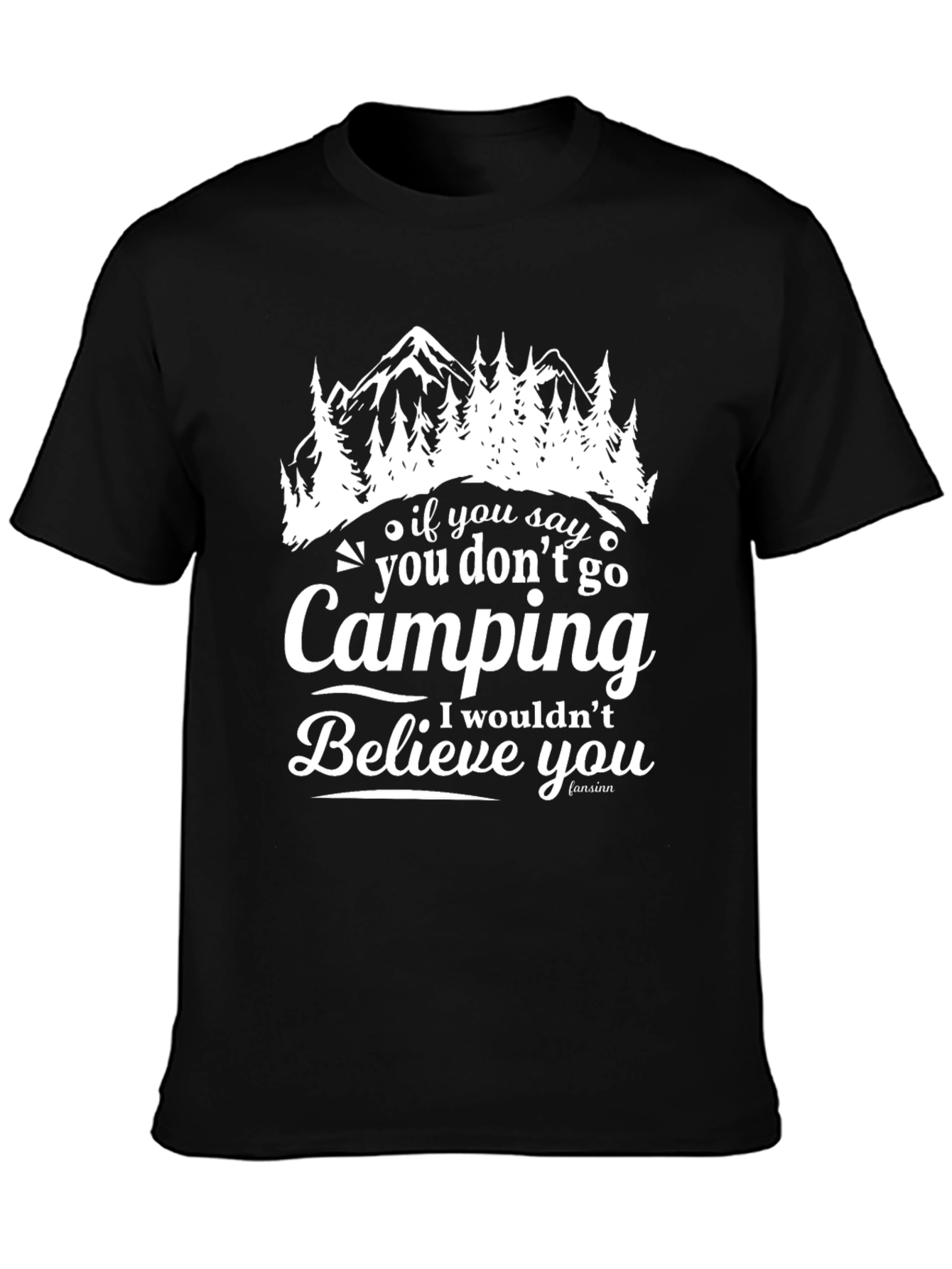 Camiseta Negra con Diseño de Camping para Aventureros