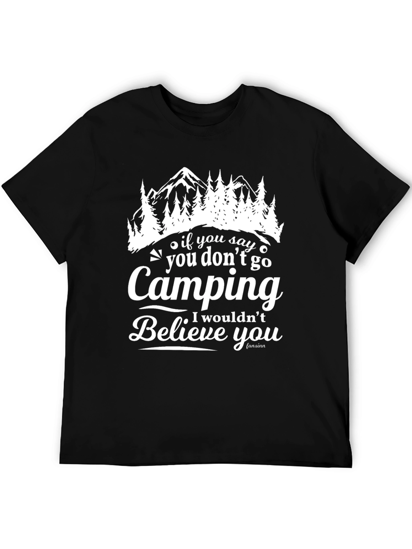 Camiseta Negra con Diseño de Camping para Aventureros