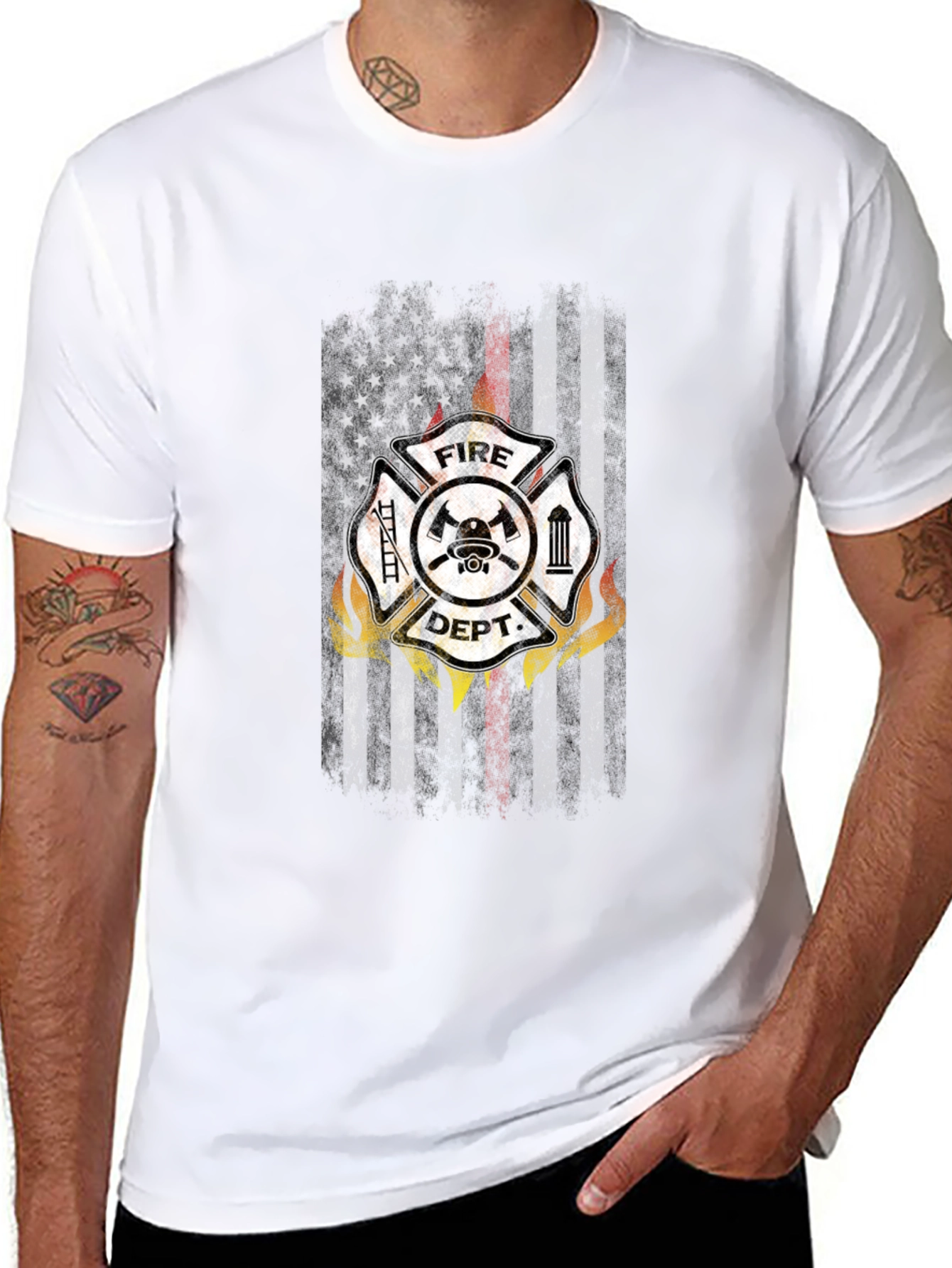 Camiseta Negra Bomberos USA